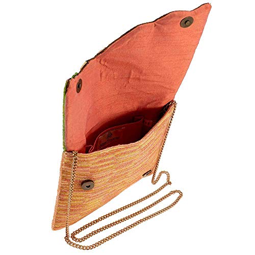 Mary Frances Pineapple Grove Beaded Crossbody Clutch #TOP29