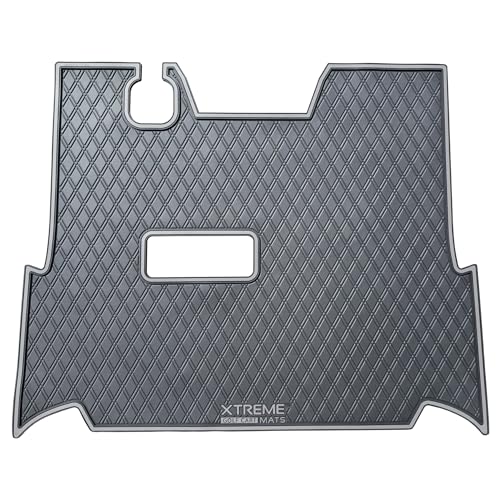 Xtreme Mats for StarEV Sirius Full Coverage Double Diamond Rubber Golf Cart Floor Mat - Fits Star Sirius Models Only - Overlay Protective Floor Liner Accessory for Golf Carts (Grey Trim)
