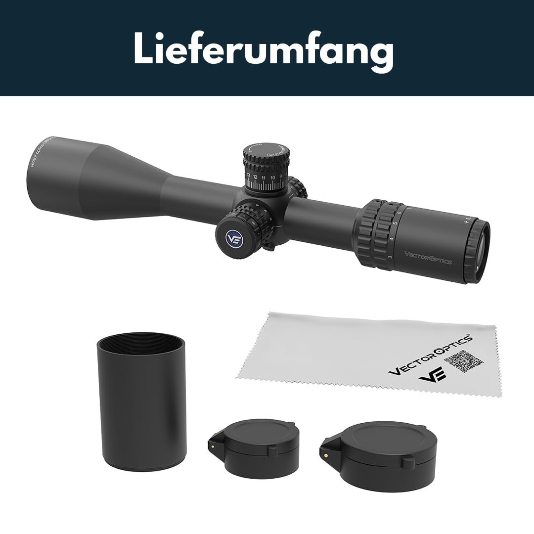 Vector Optics SCOL-57 Orion Pro Max 3-18 x 50 HD SFP celownik do uprawiania sportu, airsoft i polowania, wiatrówka celownicza, celownik karabinowy, zakres Rifle, obszerne akcesoria