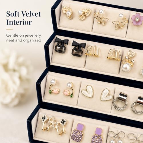 Image of Designer Stud Earrings Set of 12 for Women & Girls with Folding Jewelry Box | Traditional & Stud Earring Combo | Stylish Jewellery Gift Set | Travel Friendly Organizer