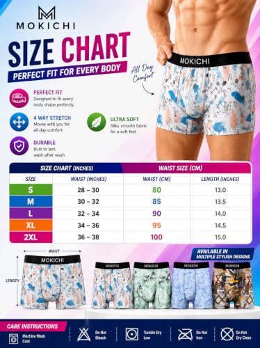 Image of Men's Printed Trunks | Boxer Brief Underwear with Broad Elastic Waistband and Contoured Pouch | Multicolour, Pack of 4