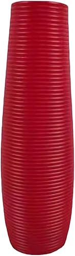 Baoblaze Tall Floor Vase Flower Vase Minimalist Modern Decorative Home Decor for Entryway Living Room Corner Indoor Hallway Farmhouse, Red
