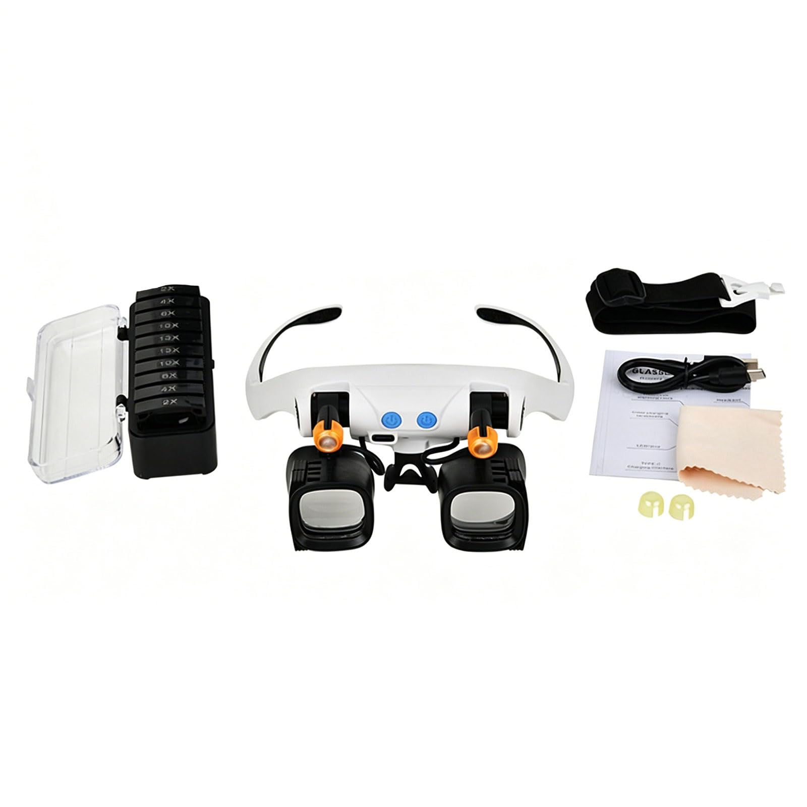 Apglsxy Multicolor Led Light Magnifier Professional Magnify Glasses With 5 Interchangeable Lens For Jewelers And Engineers For Reading Jewelers Watchmaker