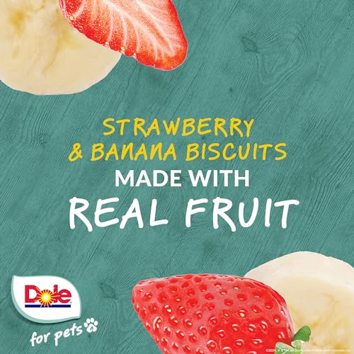 Dole-for-Pets-Freshly-Fetched-Banana-Strawberry-Dog-Biscuits-Real-Fruit-Flavor-Vegan-Crunchy-Snacks-No-Wheat-Corn-Soy-or-Artificial-Additives-7oz-Pack Dole for Pets Freshly Fetched Banana Strawberry Dog Biscuits Real Fruit Flavor Vegan Crunchy Snacks No Wheat Corn Soy or Artificial Additives 7oz Pack