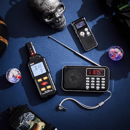 Image of Dunzy 5 Pcs Ghost Hunting Equipment Kit Ghost Hunting Box with 1 Emf Meter 2 LED Balls and 1 Digital Voice Recorder Paranormal Equipment Emf Meter Detector for Home Outdoor