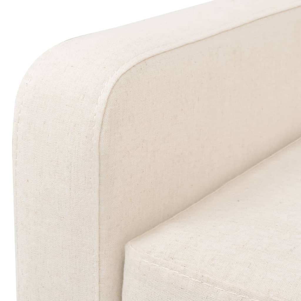 2-Sitzer Sofa Cremeweiß 140x68x90 cm aus Massivholz & Polyester, Modernes kleines Sofa für Wohnzimmer, Büro, Flur und Schlafzimmer