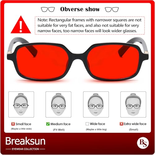 Image of Breaksun Retro Rectangle Glasses for Women Men Small Square Blue Light Blocking Glasses Vintage Eyeglasses