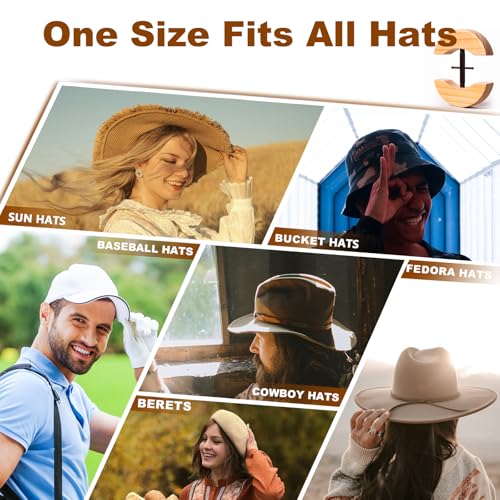 Image of Hat Stretcher, Hat Stretchers for Fitted Hats, Wooden Hats Stretcher with Lever Wrench, Extender for Men