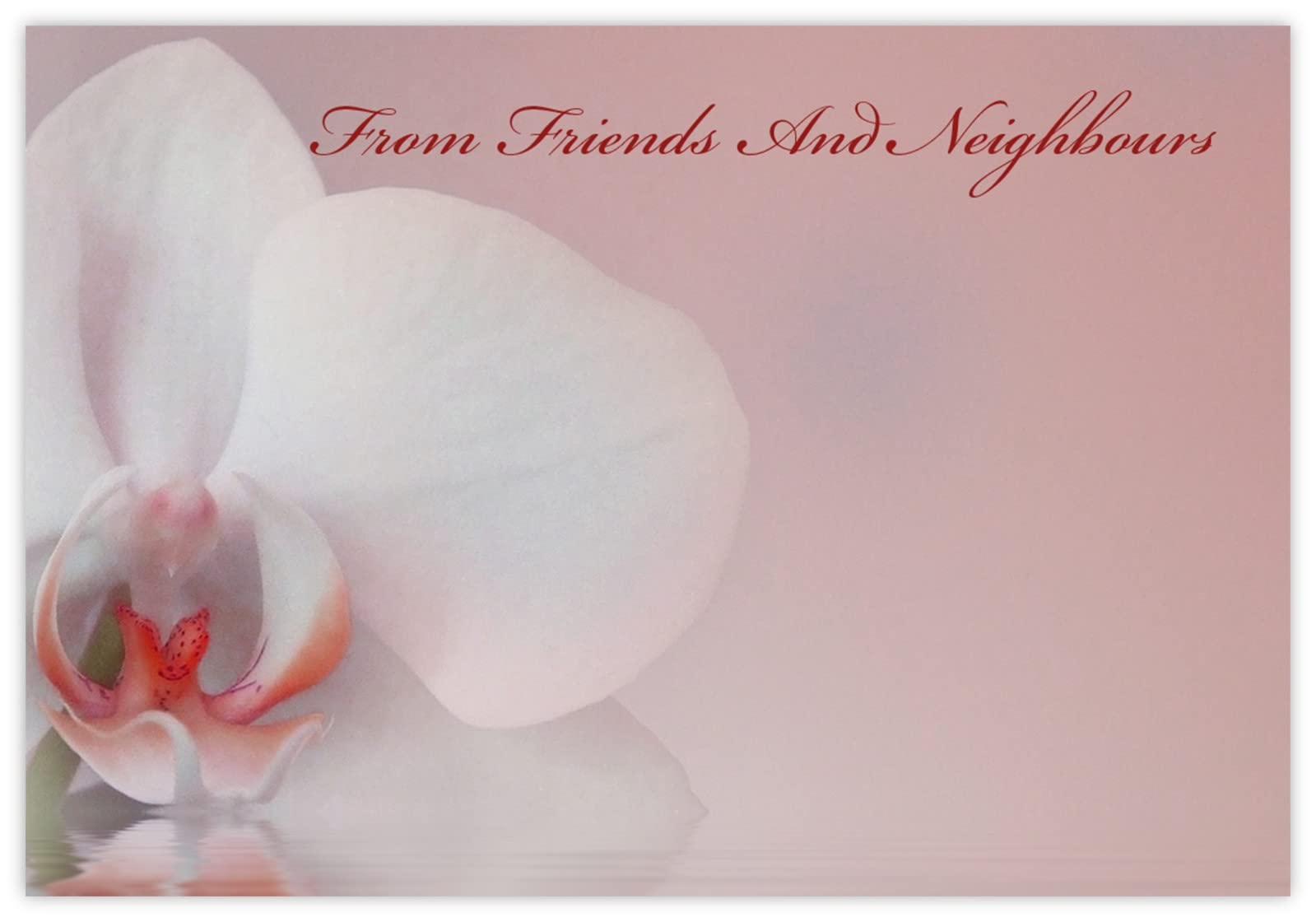 celloexpress From Friends and Neighbours (Orchid) Flower Message Cards - 60mm x 90mm - Bereavement Florist Card Sympathy Condolences Notes (Pack of 100) — image 1