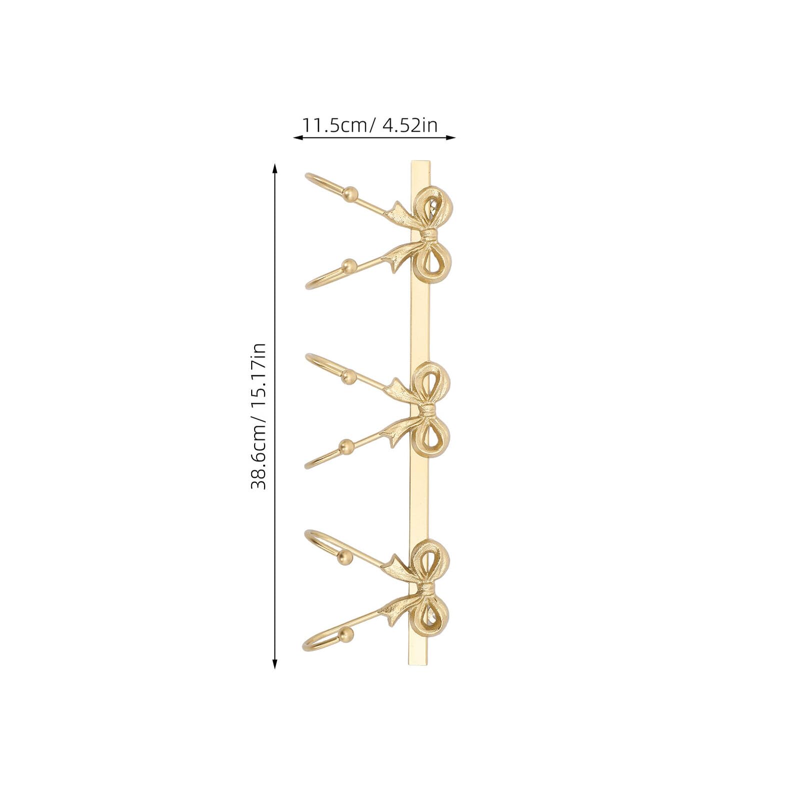 Didiseaon Gancio da Parete in Ferro con Fiocco Dorato Portasciugamani e Organizer per Accappatoi Cappelli e Borse Supporto Rustico e Decorativo per Bagno e Ingresso