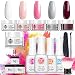 Nail Dipping Powder Kit - France Acrylic Nail Dip Powder Colors 0.83oz(25g) 5Pcs Nail Kit No Uv/Led Lamp Needed Nail Manicure for Starter