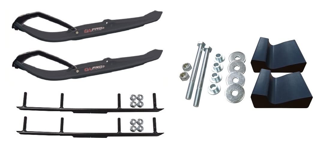 C&A Pro Black MTX Snowmobile Skis w/ 4