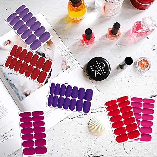 Xeaohesy 20 Sheets Matte Color Nail Polish Strips With Nail File Nail Stickers Full Nail Wraps Self-Adhesive Gel Nail Strips Real Nail Polish Stickers For Women Nails Art(10 Styles) #TOP6