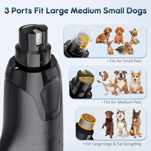 Gimars Lime à Ongles pour Chien Réglable 6 Vitesses Broyeur à Ongles pour Chien avec Double Lumière LED, Broyeur à Ongles pour Animaux De Compagnie, Rechargeable Lime Ongles Chien par USB – Image 6