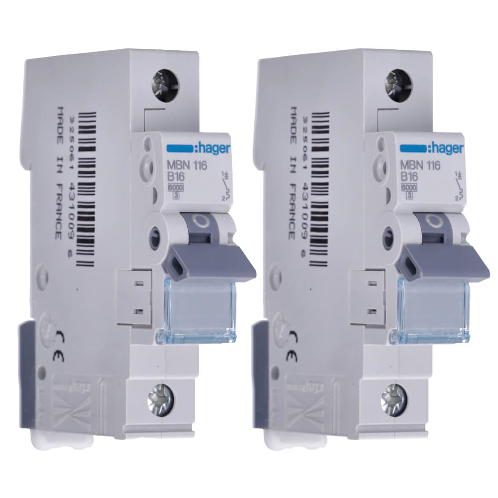 Hager Leitungsschutzschalter MBN116 1polig 16A 2 Stueck