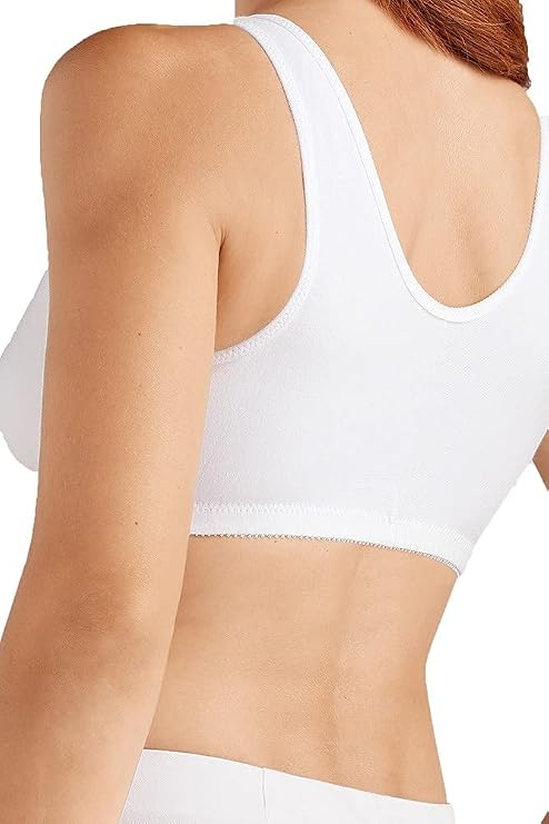 Amoena Womens Frances Front-Closure Leisure Bra, White, 2XL DD DDD E F US