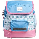 emma & noah Premium Kinder Rucksack, 2-6 Jahre, Wasserabweisend, Reflektoren, Geprüfte Sicherheit, Hoher, Kinder BZW. Kleinkind Rucksack für den Kindergarten, Motiv: Wal Rosa