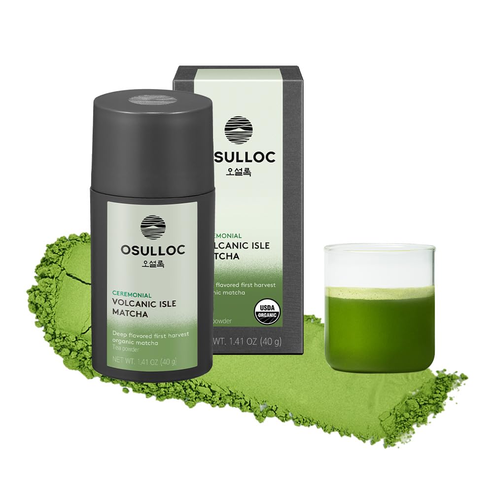OSULLOC Volcanic Isle Matcha Powder, Ceremonial Grade Korean Matcha, Green tea powder from Jeju Island