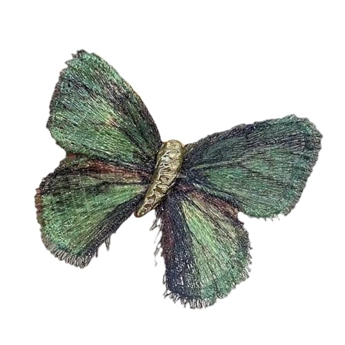 Broche de mariposa bordado estilo antiguo con pasador de aleación para vestidos