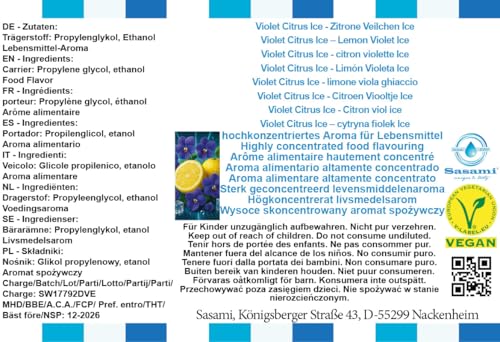 Arôme citron violette Ice Sasami 100ml pour DIY