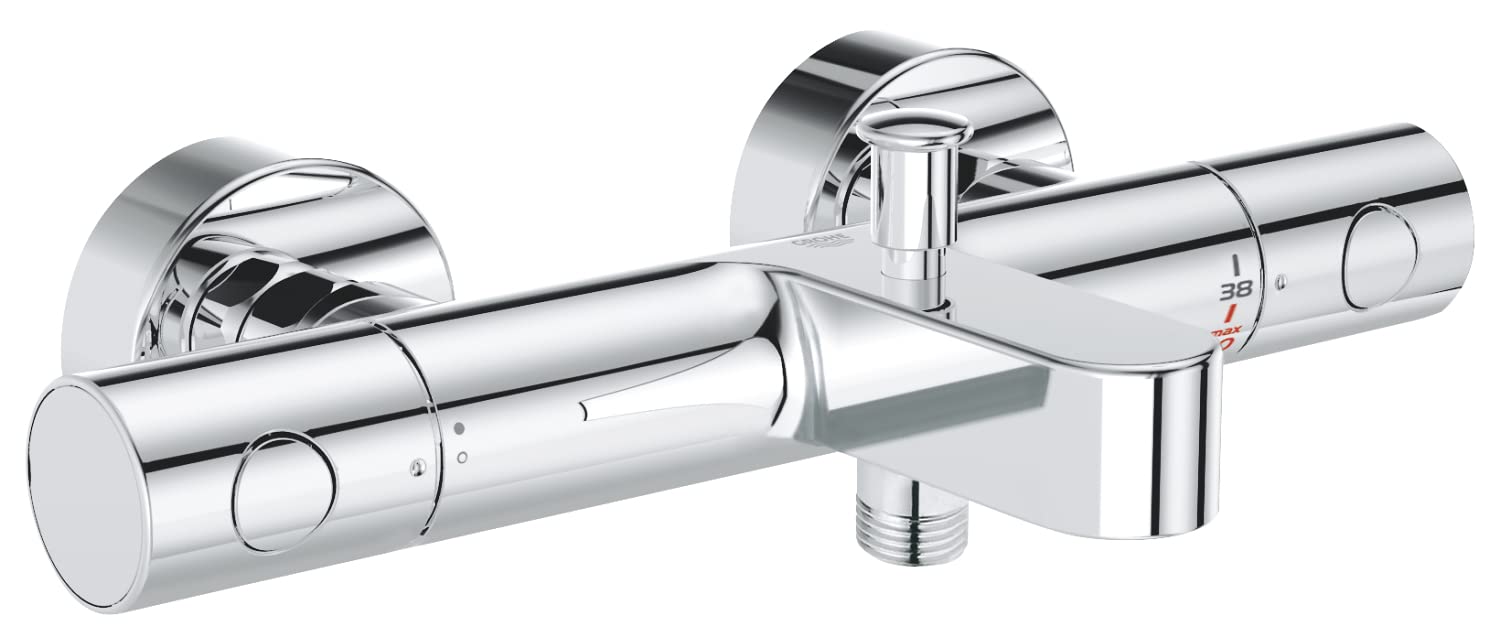 GROHE Grohtherm 800 Cosmopolitan - Thermostat- Wannenarmatur (wassersparend, ergonomischer Metallgriff, integrierter Temperaturbegrenzer), chrom, 34772000