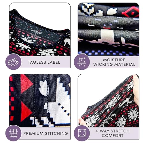 Rocky Thermal Underwear Kids Girls Thermal Underwear Set Toddler Long Johns kid Thermals Kid Base Layer kids thermals top bottom set Winter Clothes Shirt Pants Ski/Extreme Cold (Christmas, XXS, Heavy)3