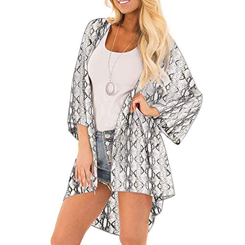 Chiffon Shawl Leopard Print Kimono Cardigan Top Cover Up Blouse Beachwear Women