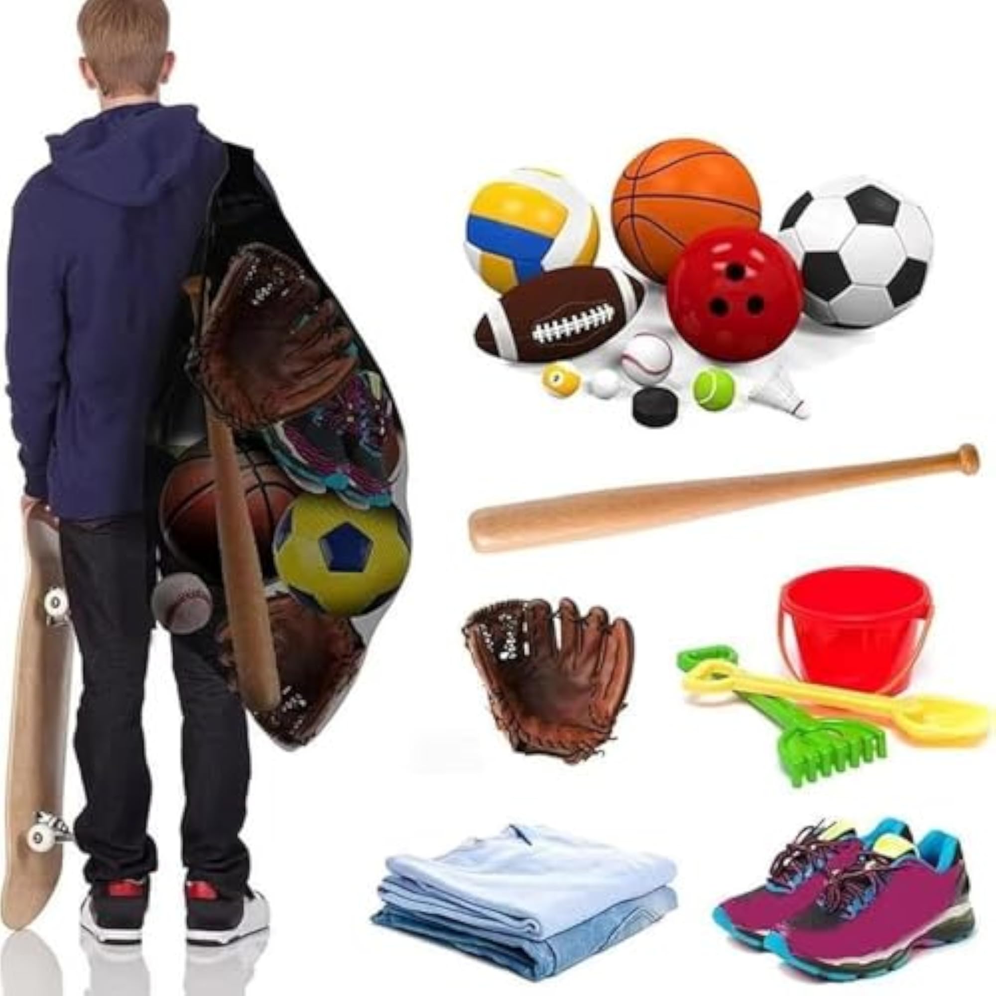 Large Sports Ball Carrier Bag, Mesh Design