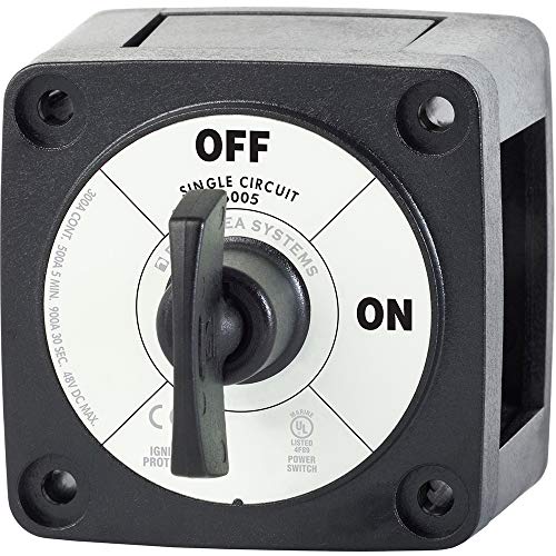 SupplyMount 6005200 - Aftermarket Replacement Blue Sea Battery Switch Single Circuit ON-Off - Black Compatible with Blue Sea Systems