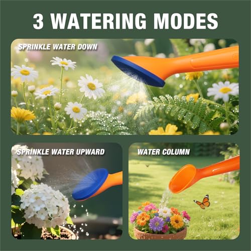 Image of WADFOW 1.32 Gallon Watering Can for Indoor & Outdoor, Watering Cans with Detachable Nozzle, Long Spout Watering Can for Indoor Plants Garden Flowers, 5L /170OZ