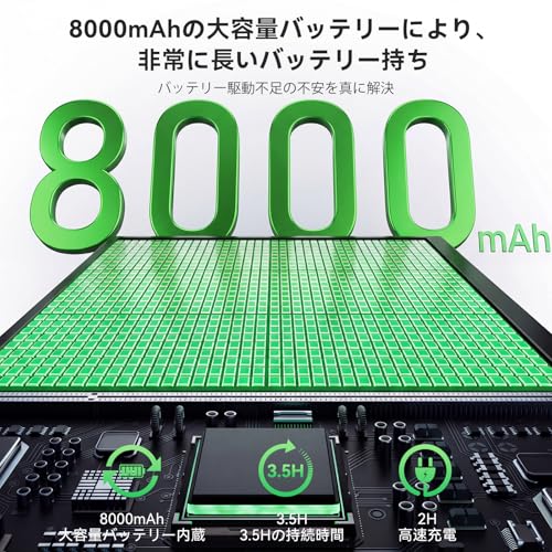 モバイルモニター ワイヤレス接続 15.6インチ Vimonic モバイルディスプレイ 8000mAhバッテリー内蔵 1080P ポータブルモニター 自立型 IPS液晶パネル 無線モニター 非光沢