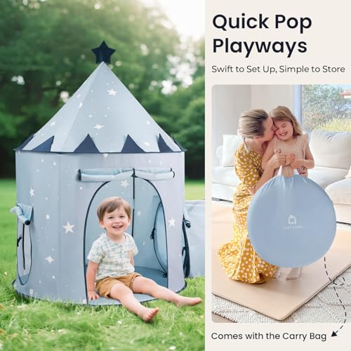 Image of Tiny Land 3-in-1 Kids Play Tunnel with Ball Pit & Tent, Pop-Up Crawl Toy | Foldable Indoor & Outdoor Play Set With Carry Bag, Breathable Mesh Design, Easy Setup, Gift For 2 Year Old Girls & Boys