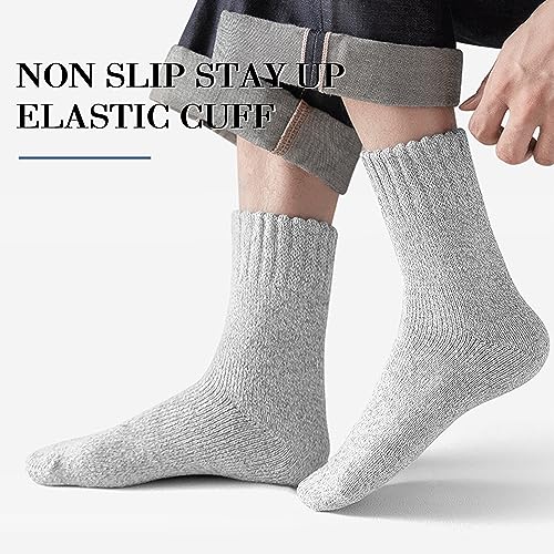 Image of SIMIYA 5 Pairs Wool Socks Mens, Thick Warm Winter Soft Hiking & Casual Crew Socks