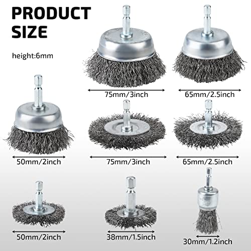 Wire Brush Set Of 15 Pack, With 1/4 Inch Hex Shank, Wire Cup Brush For Drill, Mold Wire Brush For Drill Bit, Carbon Steel Wire Brush Attachment To Clean Rust, Strip Paint, Polished Surfaces, Etc. #TOP2