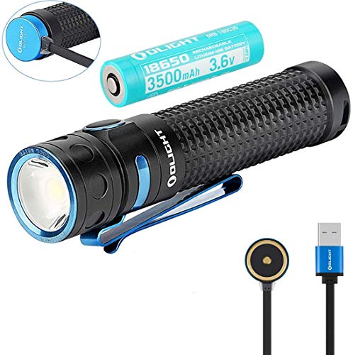 Olight Baton Pro 2000 Lumens Rechargeable LED Flashlight, Pocket Sized Colossal Power EDC, Variable-output Side Switch, USB Magnetic Charging Cable (MCC 1A) and LegionArms Sticker