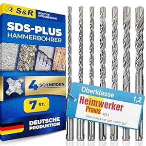 S&R 7-tlg SDS-Plus Hammerbohrer Set
