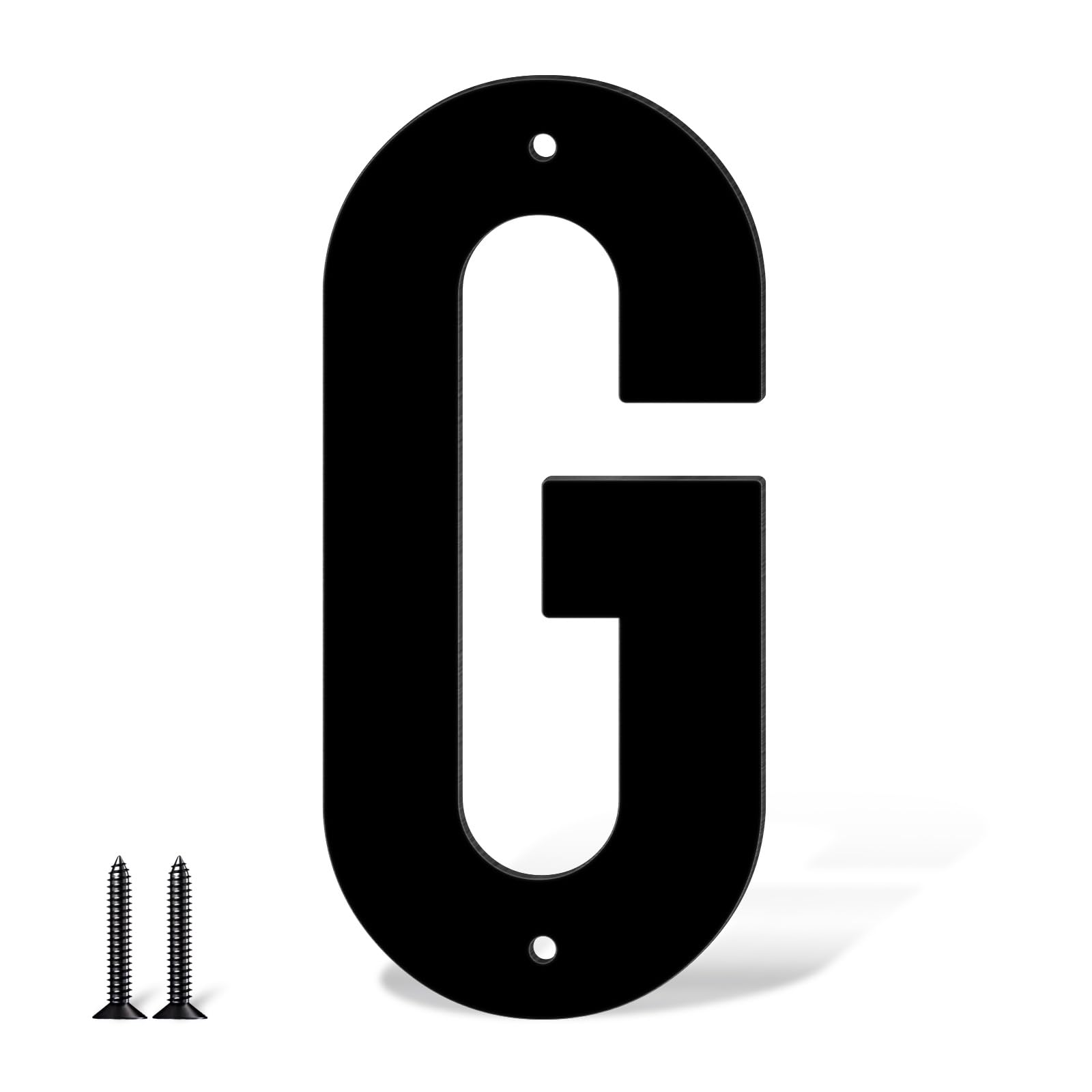 Números de puerta y letras de acero inoxidable de 50,8 cm, color negro, modernos números de buzón y números de casa para exteriores, números de dirección para casa o apartamento (G)