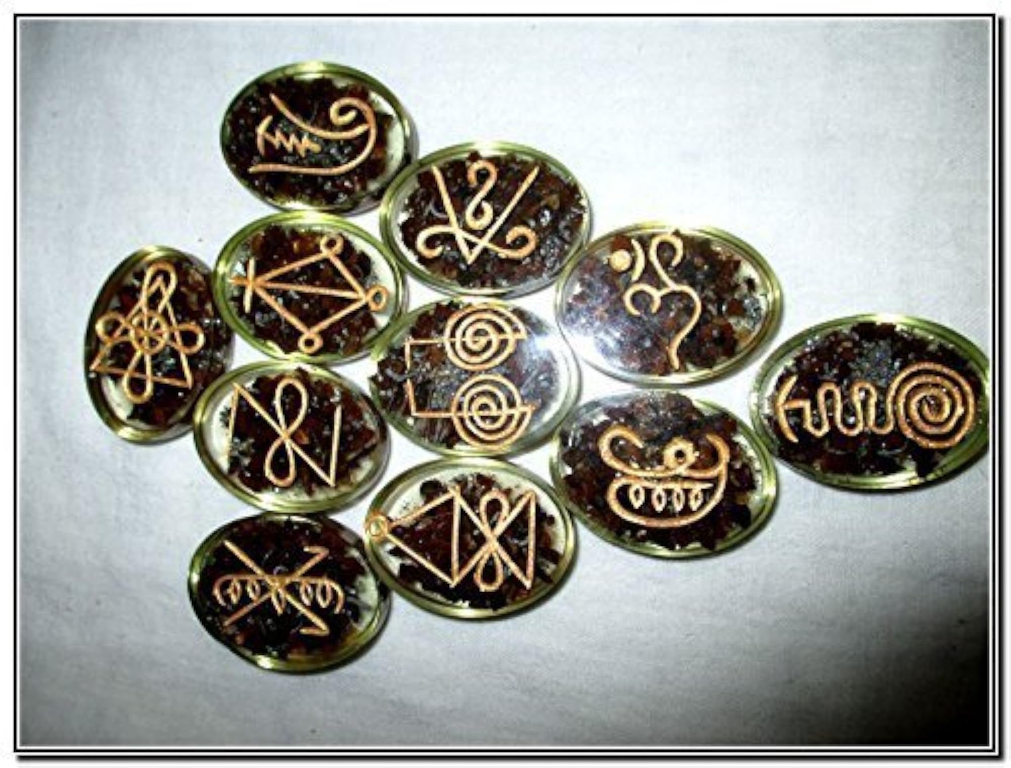 Jet Tiger Karuna Orgone Oval Set for Chakra Balancing