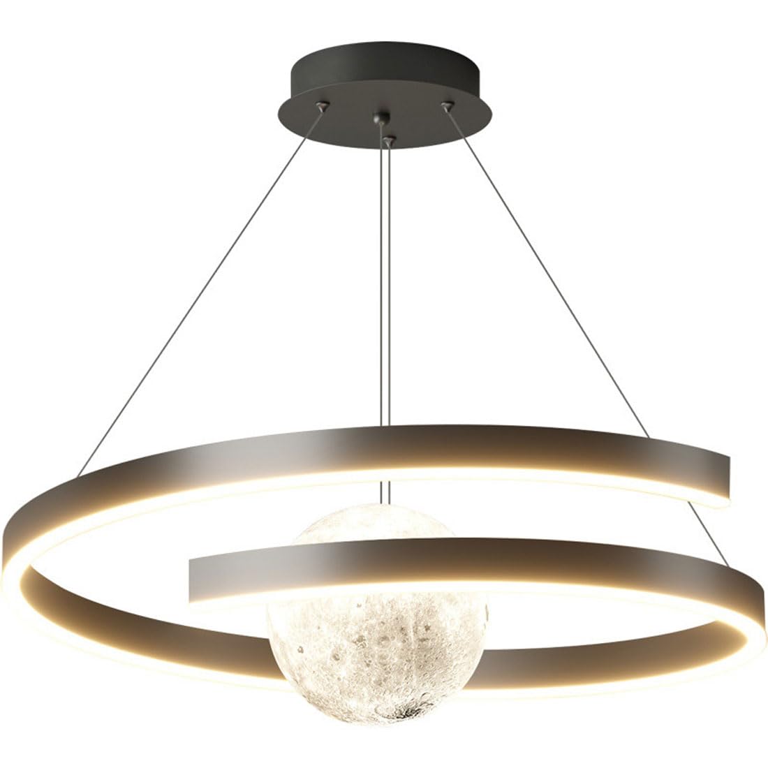 Abinlina 42W Dimmable Spiral LED Pendant Light - Minimalist Ceiling Fixture for Bedroom, Kitchen, Living Room, and More(L)