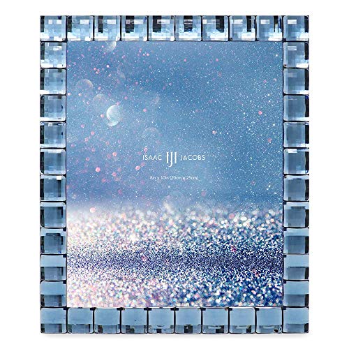Isaac Jacobs Bilderrahmen mit Schmucksteinen, dekorativ, funkelnd, Foto-Display und Heimdekoration, 20,3 x 25,4 cm, Marineblau – Ansicht 2