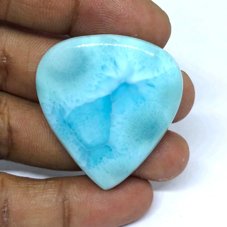 Larimar cabochon poire sans défaut pour réussir vos bijoux DIY