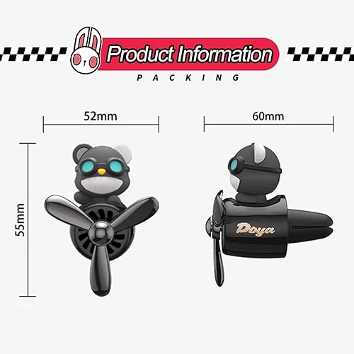 Miniatura 8 de Ambientador de coche con clip de ventilación de animales de dibujos animados, lindos ambientadores de coche piloto, salida de aire automotriz,