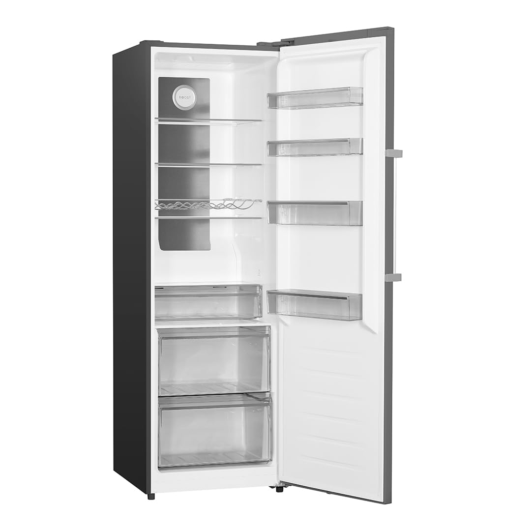 Aspes Refrigerador Inox, 1 Puerta. AR185602ENFDX, Capacidad 359 Litros, No Frost, Motor Universal, Nivel Sonoro 40dB, Puerta Reversible, Apertura Tirador, Clase E