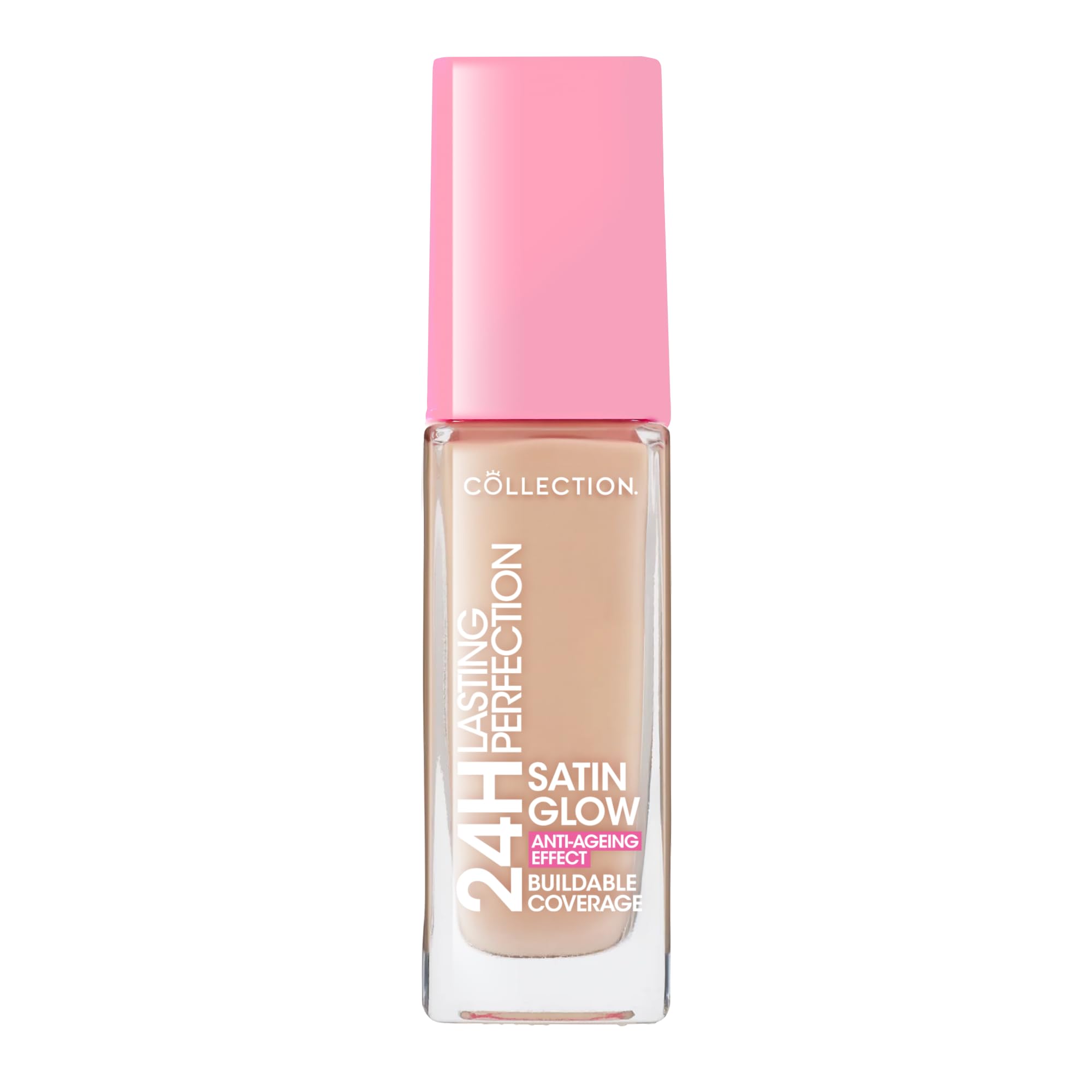 Cosmetics Lasting Perfection Satin Foundation, Full Coverage, with Hyaluronic Acid, 1N Rose Porcelain Neutral 27ml