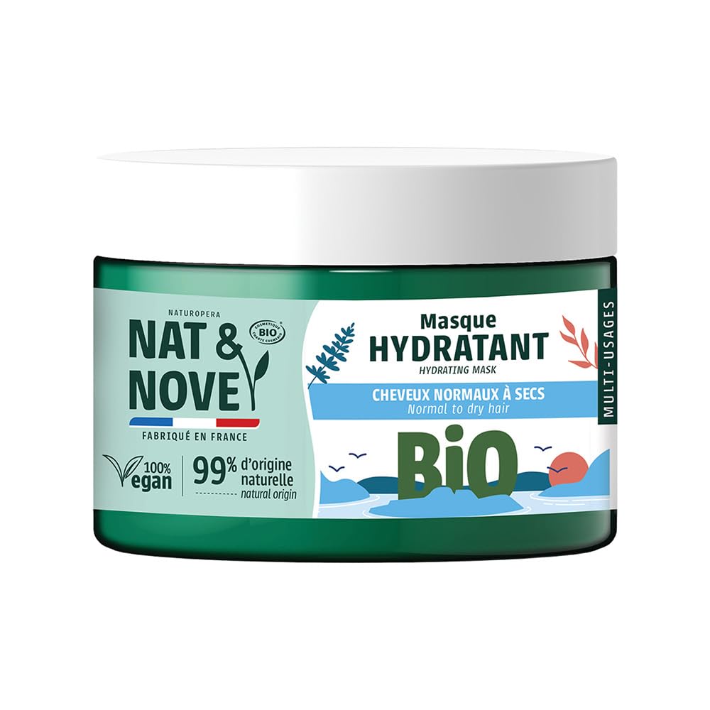 Nat&Nove Bio - Multi-Purpose Moisturising Mask with Organic Cucumber Extract - Hydrates and Detangles - Normal to Dry Hair - Pot - 300 ml