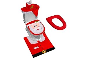 D-FantiX 3D Nose Santa Toilet Seat Cover and Rug Set: The Ultimate Festive Bathroom Accessory