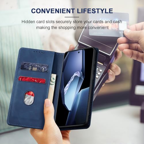 Image of Jasonyu Flip Wallet Case for OnePlus 13R,Blue
