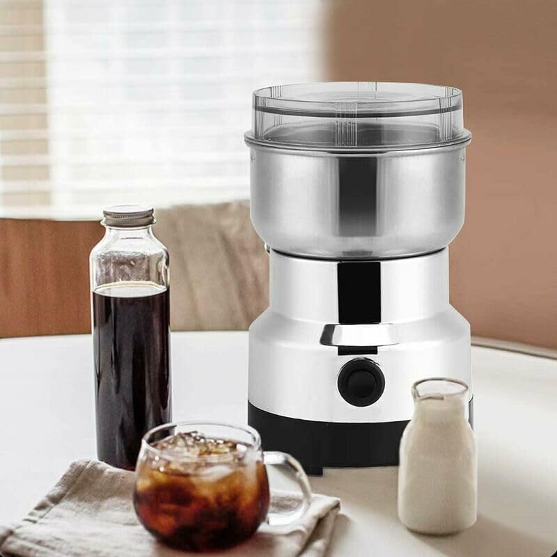 Moulin à Café électrique Moulin Noix et Céréales, Broyeur Alimentaire en Acier Inoxydable Moulin à Café Et Mixeur électrique Broyeur pour Grains de Café, Graine de Lin et Autres épices 14500tr/Min