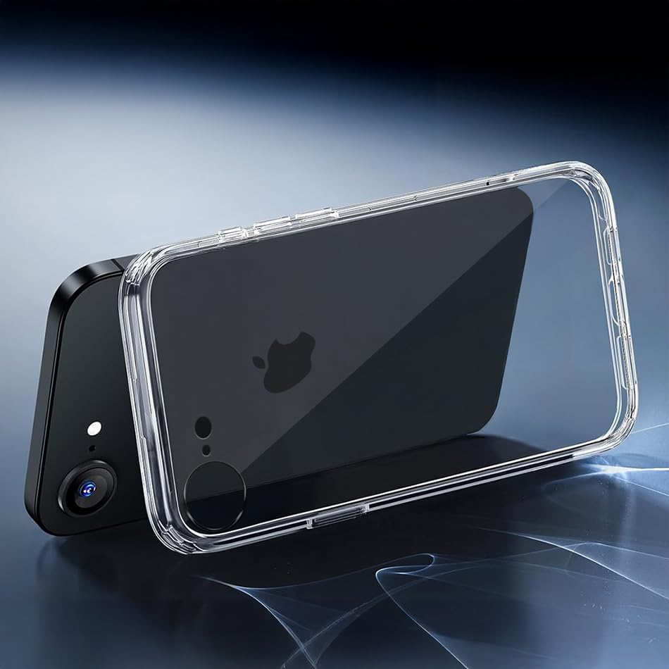 Image of Fashionury Crystal Clear Case for iPhone 16e | Yellowing Resistance | Transparent TPU Silicone | Raised Camera Lips | Slim Transparent Cover