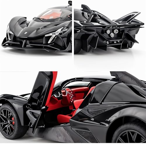 Image of Die-Cast Sports Supercar Model 1:32 Scale | Pull Back Racing Car with Openable Doors, Light & Sound | Metal Luxury Car Toy for Kids Boys 3+ Collectible Gift